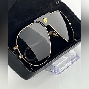 Versace Black and Gold Men's Sunglasses